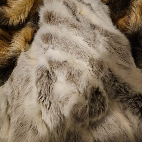 Blush and Arctic Fox Chevron Fur Coat - Picture 4 of 7